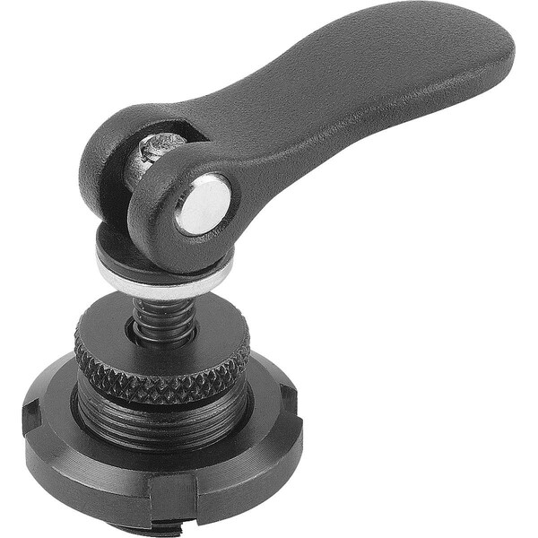 Eccentric Clamping Module D1=M15X1, Form:E Steel, Black, Comp:Aluminum, Comp:Black